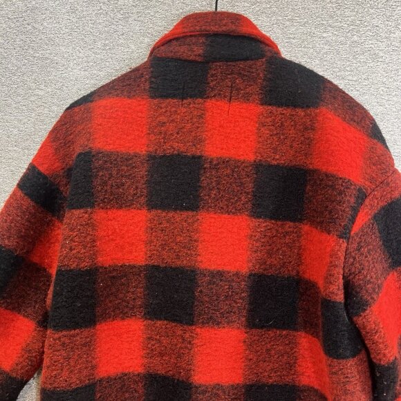 Marisa & Marie Jacket Women Medium Black Wool Blend Italy Buffalo Checkered Coat - Picture 10 of 13